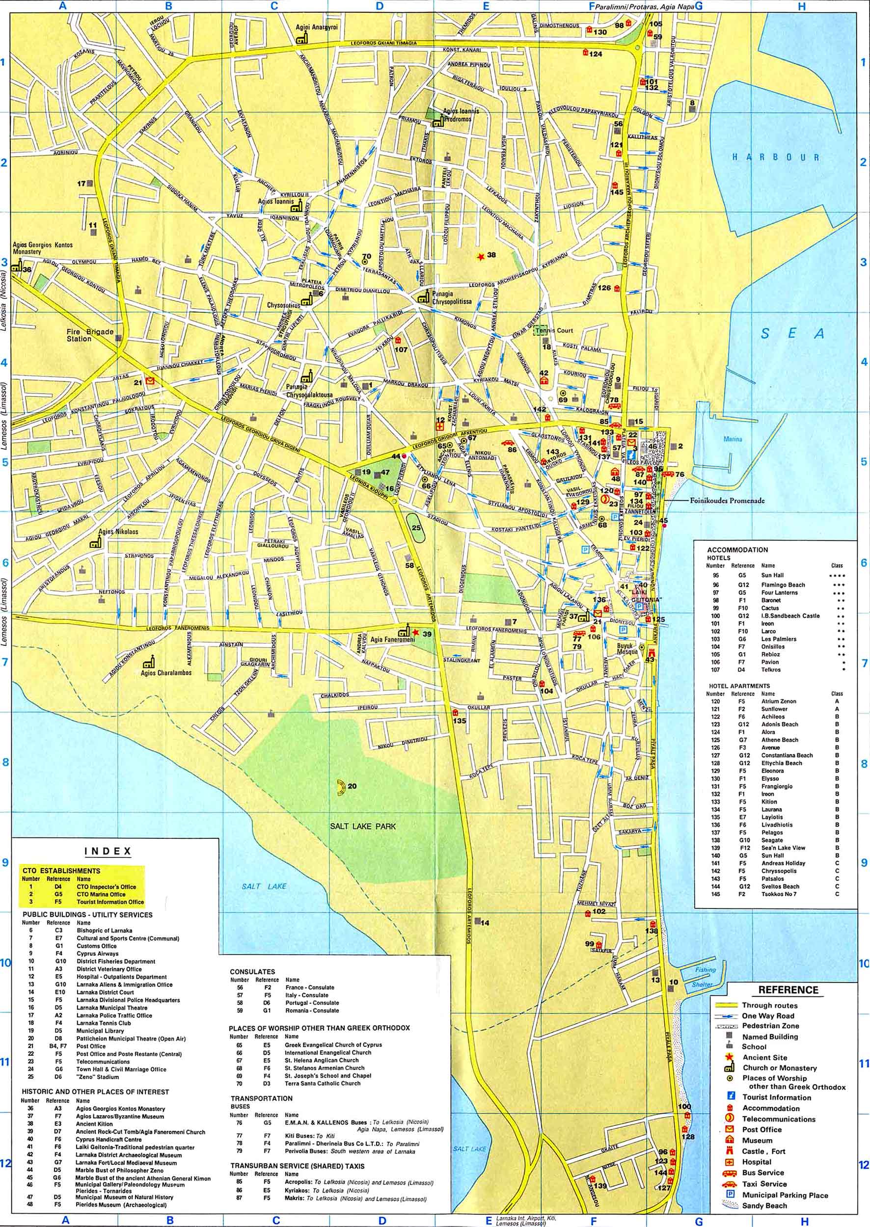 larnaca maps  larnaca area map and larnaca city map